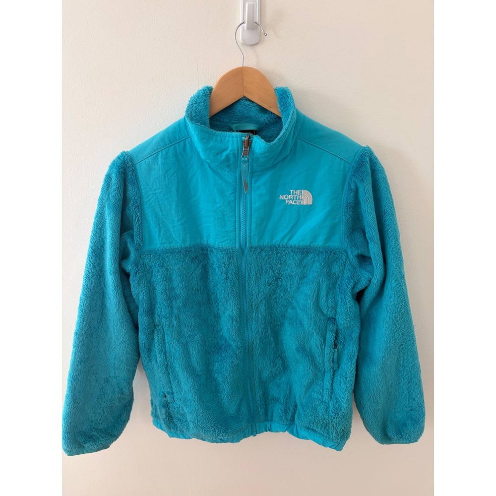 The North Face Girls Denali Osito Fleece Jacket Turquoise Blue Full Zip L 14/16